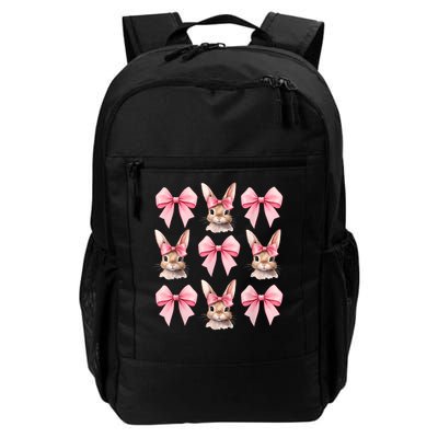 Cute Easter Bunny Face Coquette Bow Easter Day Girls Women Backpack