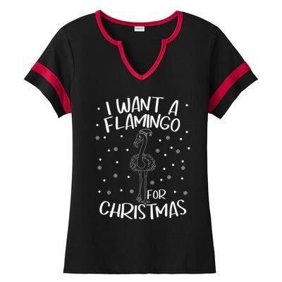 Christmas Exotic Bird Funny Flamazing Flamingo For Christmas Meaningful Gift Ladies Halftime Notch Neck Tee