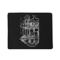 Car Engine Blueprint Car Auto Mechanic Garage Engineer Men Mousepad