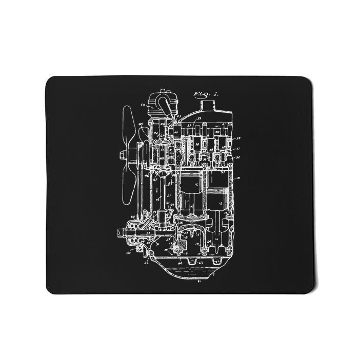 Car Engine Blueprint Car Auto Mechanic Garage Engineer Men Mousepad