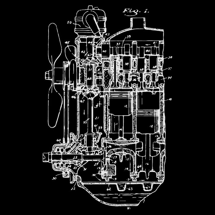 Car Engine Blueprint Car Auto Mechanic Garage Engineer Men Mousepad