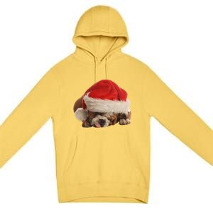 Cute English Bulldog Santa Costume Funny Christmas Bulldog Gift Premium Pullover Hoodie