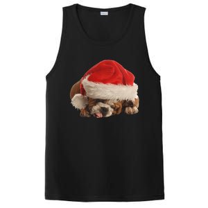 Cute English Bulldog Santa Costume Funny Christmas Bulldog Gift PosiCharge Competitor Tank