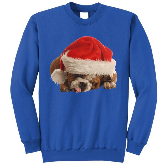 Cute English Bulldog Santa Costume Funny Christmas Bulldog Gift Sweatshirt