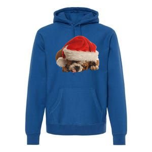 Cute English Bulldog Santa Costume Funny Christmas Bulldog Gift Premium Hoodie