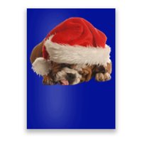 Cute English Bulldog Santa Costume Funny Christmas Bulldog Gift Poster