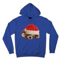 Cute English Bulldog Santa Costume Funny Christmas Bulldog Gift Tall Hoodie