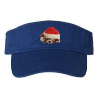 Cute English Bulldog Santa Costume Funny Christmas Bulldog Gift Valucap Bio-Washed Visor