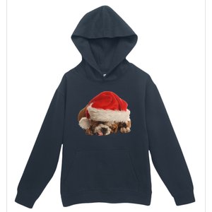 Cute English Bulldog Santa Costume Funny Christmas Bulldog Gift Urban Pullover Hoodie