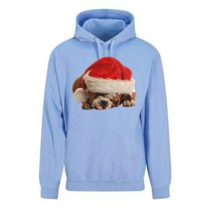 Cute English Bulldog Santa Costume Funny Christmas Bulldog Gift Unisex Surf Hoodie