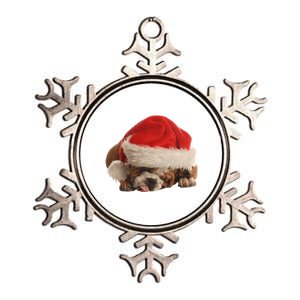 Cute English Bulldog Santa Costume Funny Christmas Bulldog Gift Metallic Star Ornament