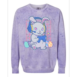 Cute Easter Bunny Rabbit Gamer Colorblast Crewneck Sweatshirt