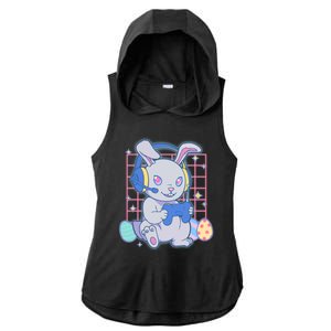 Cute Easter Bunny Rabbit Gamer Ladies PosiCharge Tri-Blend Wicking Draft Hoodie Tank