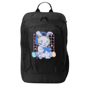 Cute Easter Bunny Rabbit Gamer City Backpack