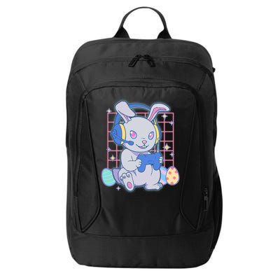 Cute Easter Bunny Rabbit Gamer City Backpack