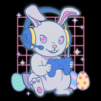 Cute Easter Bunny Rabbit Gamer City Backpack