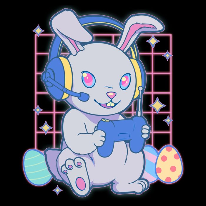 Cute Easter Bunny Rabbit Gamer City Backpack