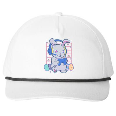 Cute Easter Bunny Rabbit Gamer Snapback Five-Panel Rope Hat