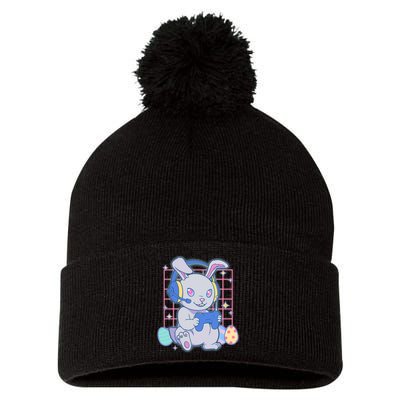 Cute Easter Bunny Rabbit Gamer Pom Pom 12in Knit Beanie