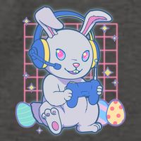 Cute Easter Bunny Rabbit Gamer Vector Backpack