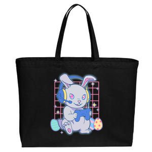 Cute Easter Bunny Rabbit Gamer Cotton Canvas Jumbo Tote