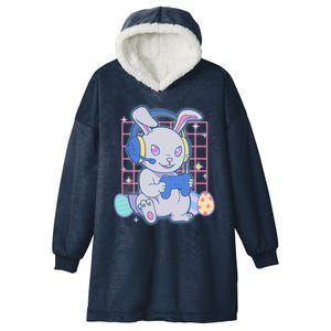 Cute Easter Bunny Rabbit Gamer Hooded Wearable Blanket