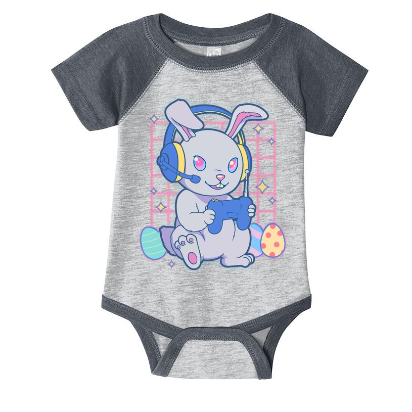 Cute Easter Bunny Rabbit Gamer Infant Baby Jersey Bodysuit