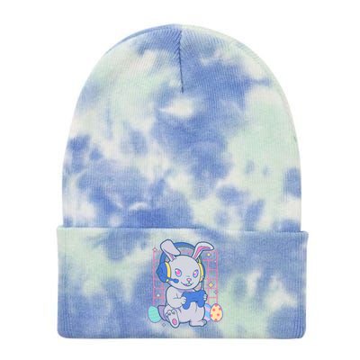 Cute Easter Bunny Rabbit Gamer Tie Dye 12in Knit Beanie