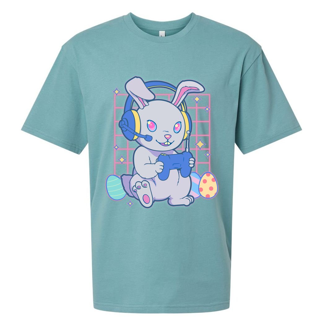 Cute Easter Bunny Rabbit Gamer Sueded Cloud Jersey T-Shirt