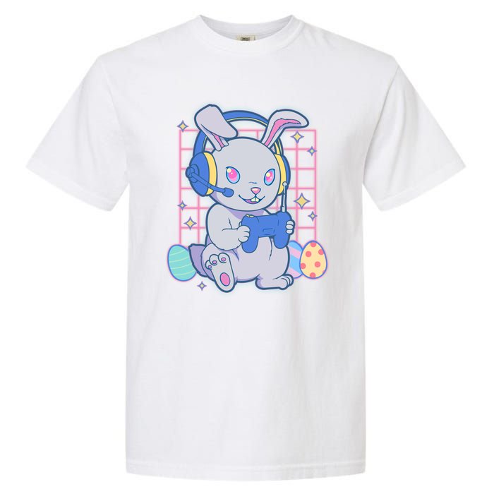 Cute Easter Bunny Rabbit Gamer Garment-Dyed Heavyweight T-Shirt