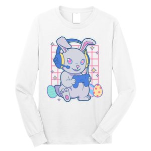 Cute Easter Bunny Rabbit Gamer Long Sleeve Shirt