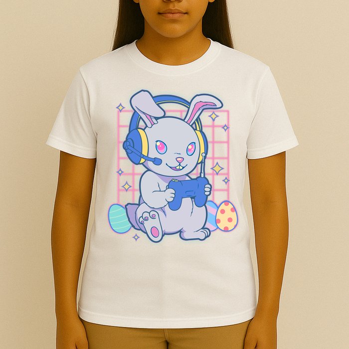Cute Easter Bunny Rabbit Gamer T-Shirt