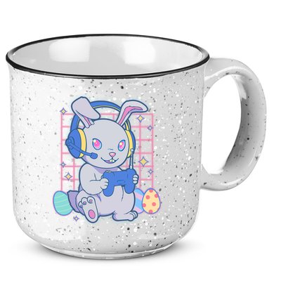Cute Easter Bunny Rabbit Gamer 15oz Campfire Ceramic Mug