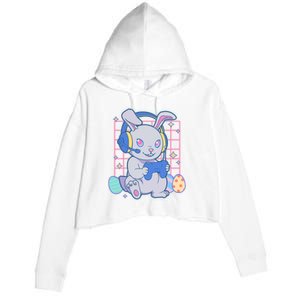 Cute Easter Bunny Rabbit Gamer Crop Fleece Hoodie