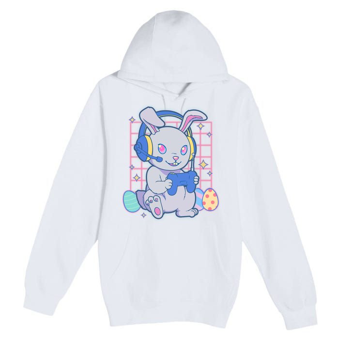 Cute Easter Bunny Rabbit Gamer Premium Pullover Hoodie