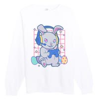 Cute Easter Bunny Rabbit Gamer Premium Crewneck Sweatshirt