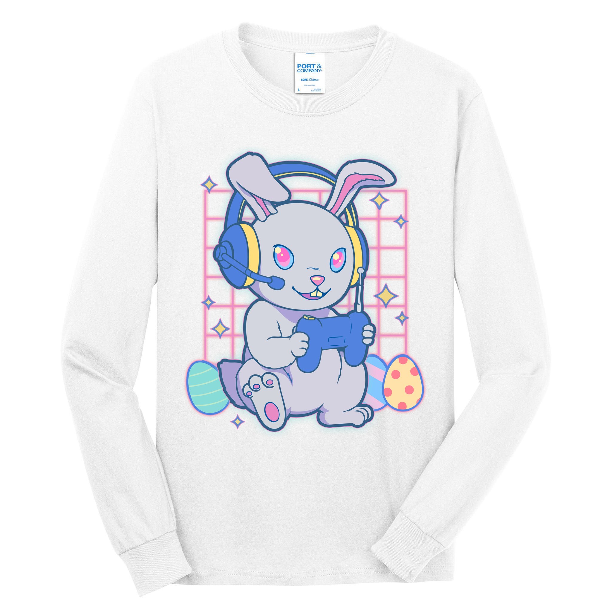 Cute Easter Bunny Rabbit Gamer Tall Long Sleeve T-Shirt