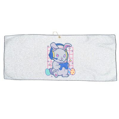 Cute Easter Bunny Rabbit Gamer Large Microfiber Waffle Golf Towel