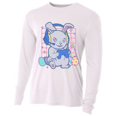 Cute Easter Bunny Rabbit Gamer Cooling Performance Long Sleeve Crew