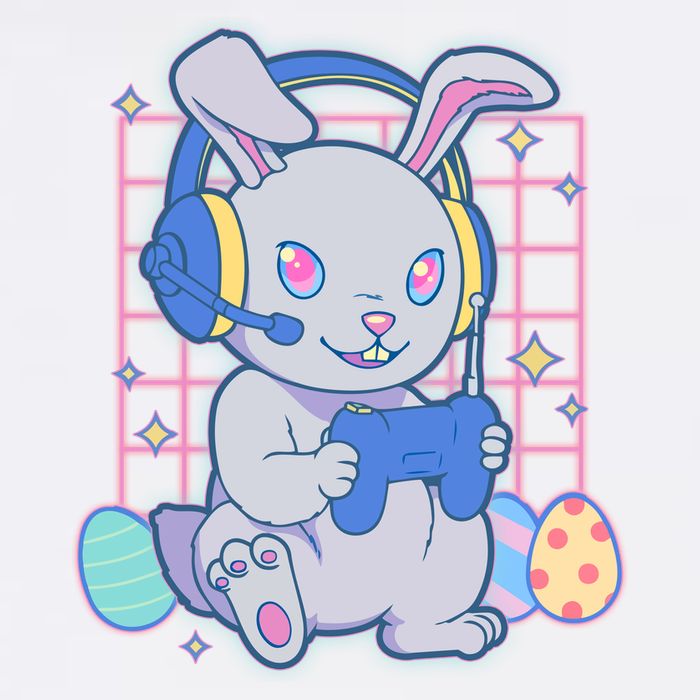 Cute Easter Bunny Rabbit Gamer Premium T-Shirt