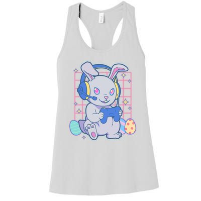 Cute Easter Bunny Rabbit Gamer Women's Racerback Tank