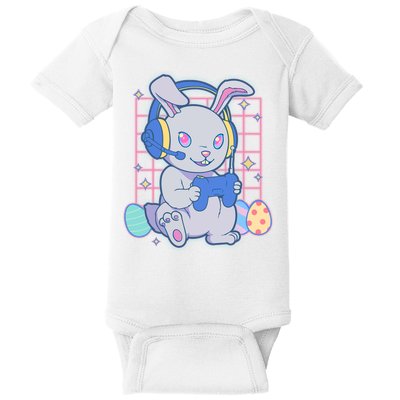 Cute Easter Bunny Rabbit Gamer Baby Bodysuit