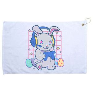 Cute Easter Bunny Rabbit Gamer Grommeted Golf Towel