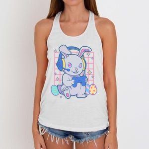 Cute Easter Bunny Rabbit Gamer Women's Knotted Racerback Tank