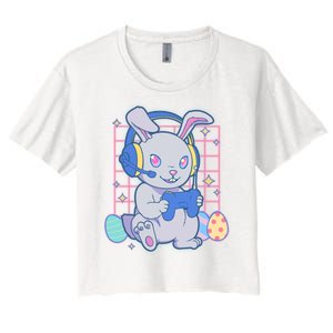 Cute Easter Bunny Rabbit Gamer Women's Crop Top Tee