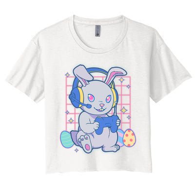 Cute Easter Bunny Rabbit Gamer Crop Top