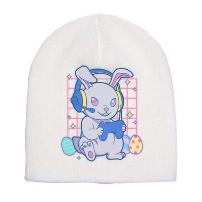 Cute Easter Bunny Rabbit Gamer Short Acrylic Beanie