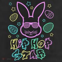 Cool Easter Bunny Graphic Hip Hop Star Gift Idea 7 Panel Mesh Trucker Snapback Hat