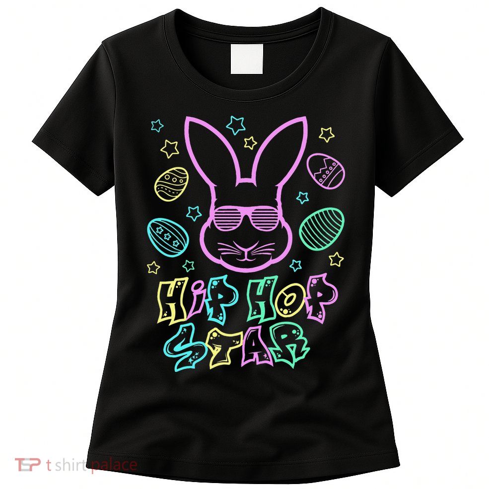 Cool Easter Bunny Graphic Hip Hop Star Gift Idea Womens T-Shirt