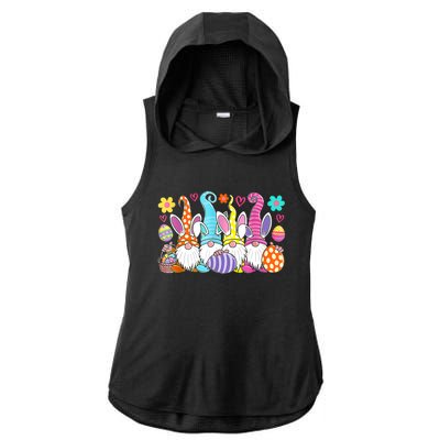 Cute Easter Bunny Spring Gnome Easter Egg Hunting And Basket Ladies PosiCharge Tri-Blend Wicking Draft Hoodie Tank